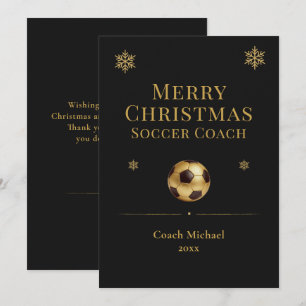 Merry Christmas Soccer Coach Personalised Holiday Card