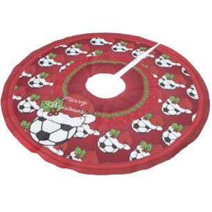 Merry Christmas Soccer Lovers Brushed Polyester Tree Skirt