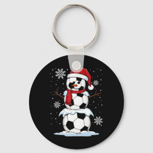 Merry Christmas Soccer Snowman Holiday Sports Xmas Key Ring