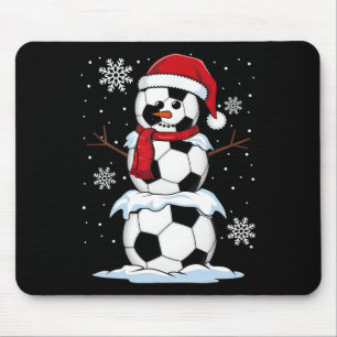 Merry Christmas Soccer Snowman Holiday Sports Xmas Mouse Pad