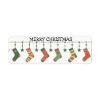 Merry Christmas Socks hanging seasonal garland