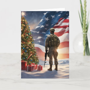 Merry Christmas Soldier - Folded Greeting Card