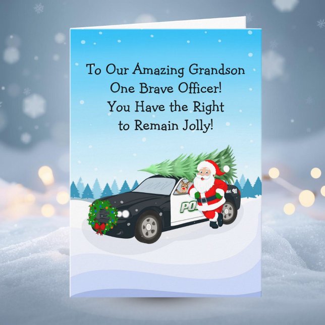 Merry Christmas Son Police Officer Santa Cop Car Card (Creator Uploaded)