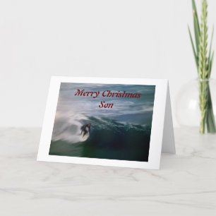 ***MERRY CHRISTMAS**, SON" (SURFING AT THE BEACH) CARD