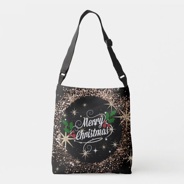 Merry Christmas, sparkle and glisten Crossbody Bag (Back)