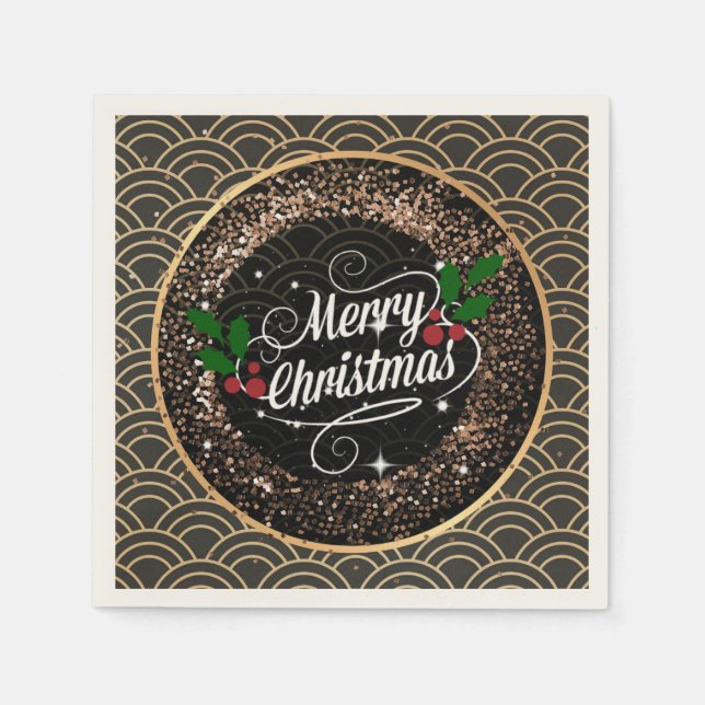 Merry Christmas, sparkle and glitter, Napkin (Front)