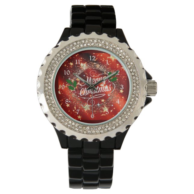 Merry Christmas, sparkle and glitter Watch (Front)