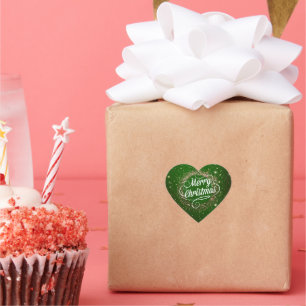 Merry Christmas sparkle and shine Heart Sticker