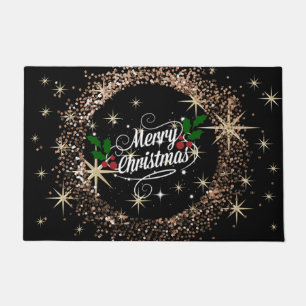 Merry Christmas sparkle and shine holiday design Doormat