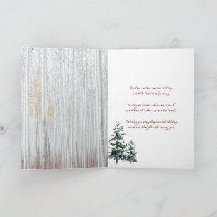 Merry Christmas Sparkle Snowflakes Pine Trees Holiday Card