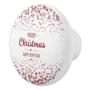 MERRY CHRISTMAS SPARKLES CERAMIC KNOB