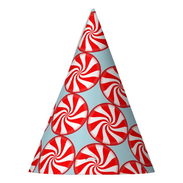 Merry Christmas Spearmint swirl peppermint Candy Party Hat (Left)