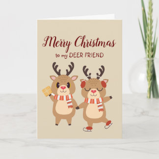 Merry Christmas Special DEER Friend Best Gift Holiday Card
