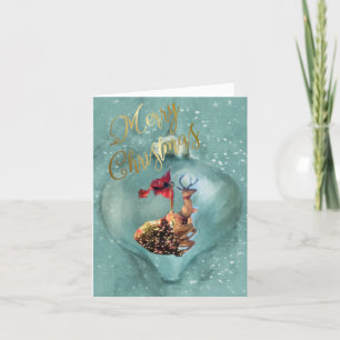 Merry Christmas Special Reindeer Ornament Snow Hol Holiday Card