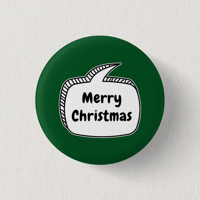 Merry Christmas Speech Bubble Button (Front)