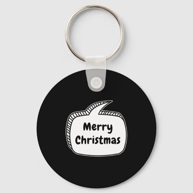 Merry Christmas Speech Bubble  Key Ring (Front)