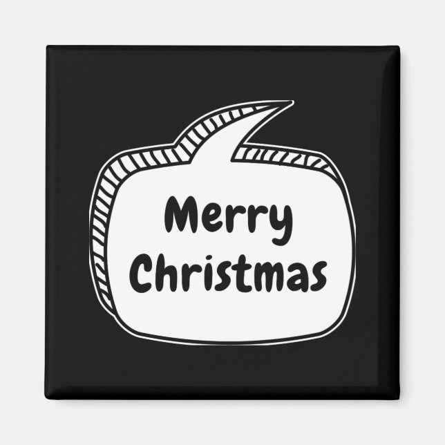 Merry Christmas Speech Bubble T Shirt  Magnet (Front)