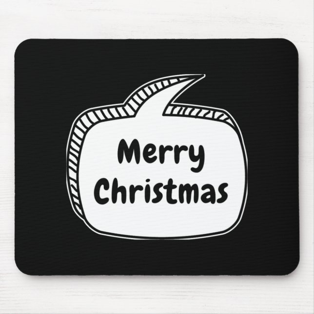 Merry Christmas Speech Bubble Toddler T Shirt  Mouse Pad (Front)