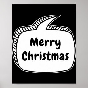 Merry Christmas Speech Bubble Toddler T Shirt  Poster