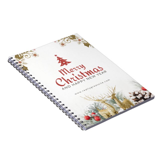 Merry Christmas Spiral Photo Notebook (Right Side)
