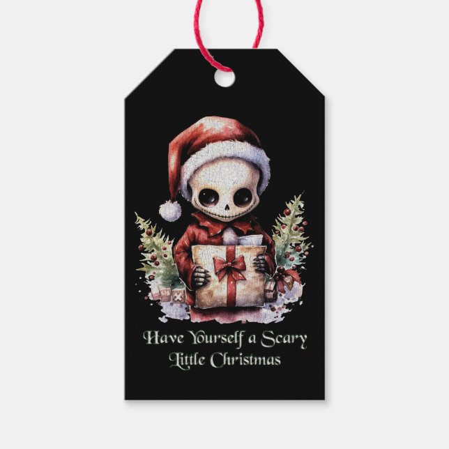 Merry Christmas Spooky Gothic Gift Tags (Front)