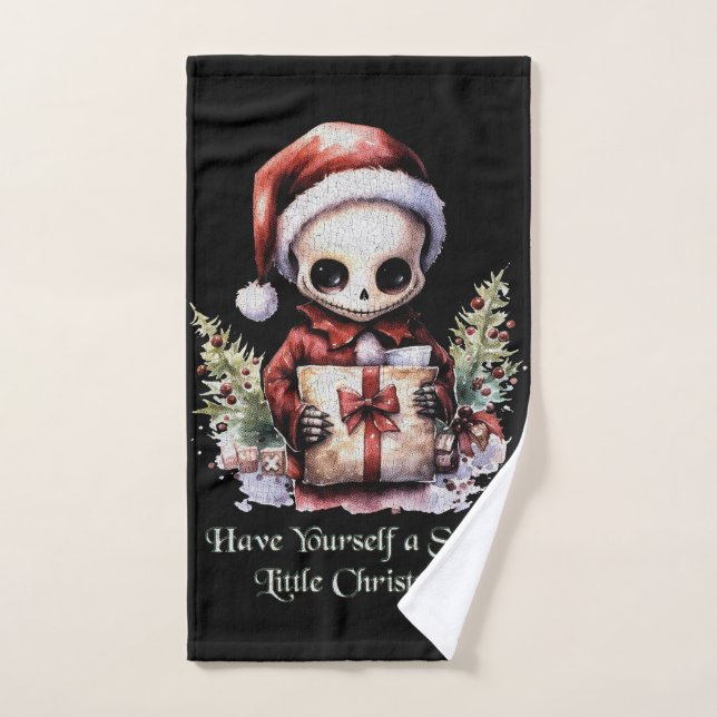 Merry Christmas Spooky Gothic Hand Towel (Hand Towel)