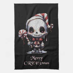 Merry Christmas Spooky Gothic Tea Towel