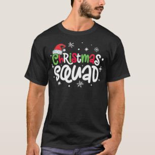 Merry Christmas Squad Santa Hat Xmas Gift back to T-Shirt