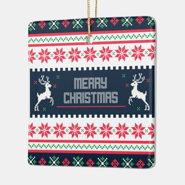 Merry Christmas Square ornament (Left)