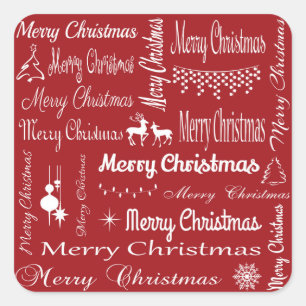 Merry Christmas Square Sticker