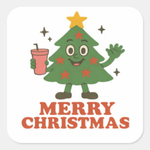 Merry Christmas Square Sticker