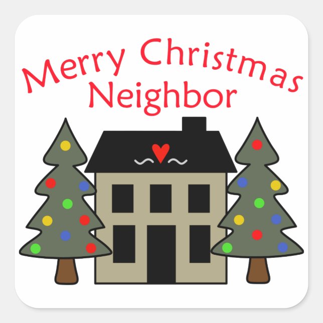 Merry Christmas Square Sticker (Front)