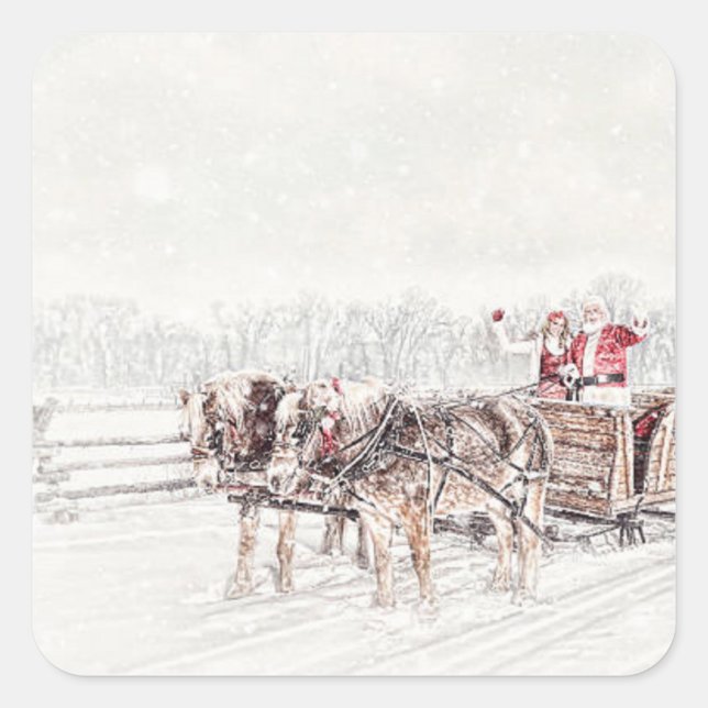 Merry Christmas Square Sticker (Front)