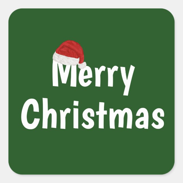 Merry Christmas Square Sticker (Front)
