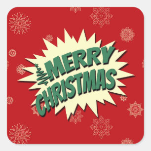 Merry Christmas Square Sticker