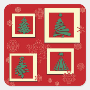 Merry Christmas Square Sticker