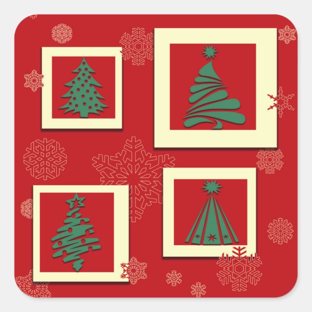 Merry Christmas Square Sticker (Front)