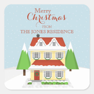 Merry Christmas Square Sticker