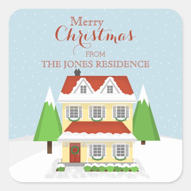 Merry Christmas Square Sticker (Front)