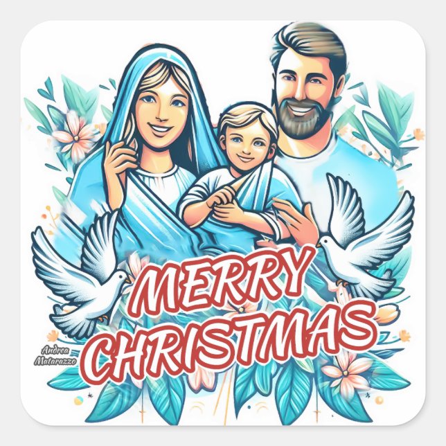 Merry Christmas  Square Sticker (Front)