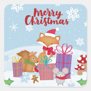 Merry Christmas Square Sticker