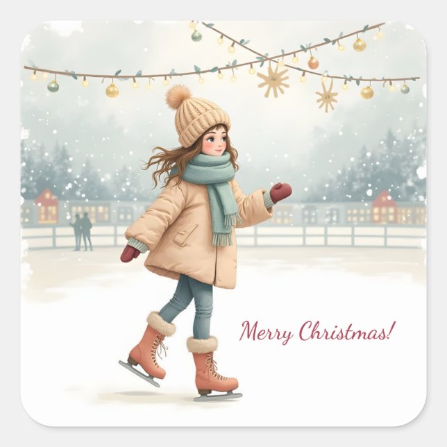 Merry Christmas! Square Sticker (Front)