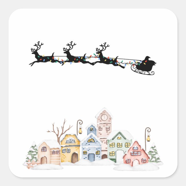 Merry Christmas Square Sticker (Front)