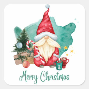 merry christmas square sticker