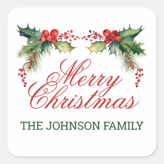 Merry Christmas  Square Sticker (Front)