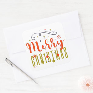 MERRY CHRISTMAS                                    SQUARE STICKER