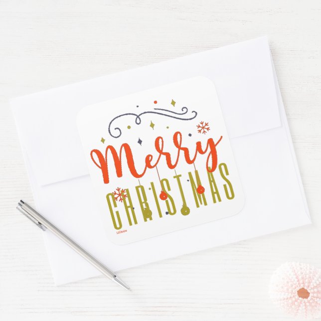 MERRY CHRISTMAS                                    SQUARE STICKER (Envelope)