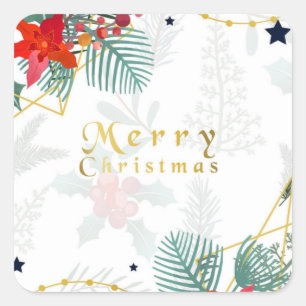 Merry Christmas Square Sticker