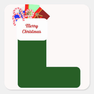 Merry Christmas Square Stickers