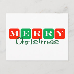 Merry Christmas (Squares) Holiday Postcard